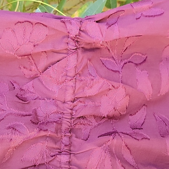 Plum Faux Wrap Ruffle Ann Taylor Blouse Womens Size Large - Picture 4 of 10